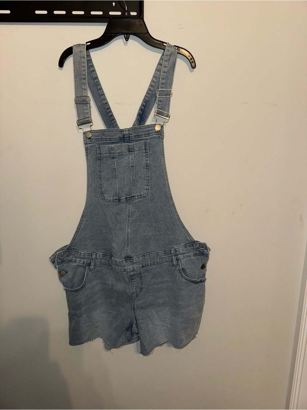 Amazon Light Blue Denim Short Overalls